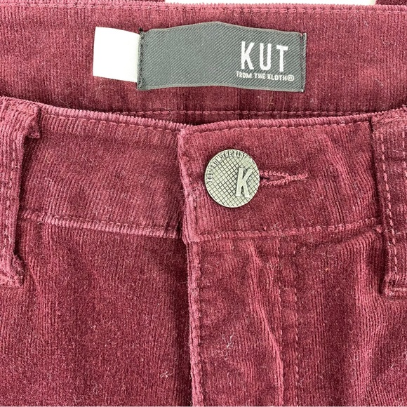 KUT From the Kloth Burgundy Petite High Rise "Diana" Fab Ab Skinny Velvet Jeans - Picture 6 of 6